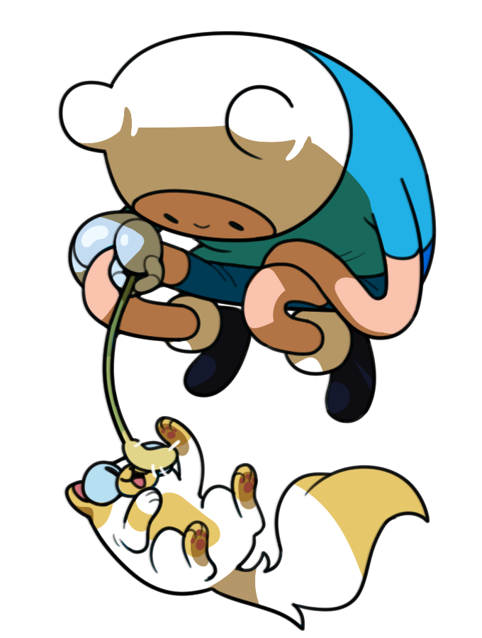 cake the cat and finn the human (cartoon network and etc) created by discount-supervillain