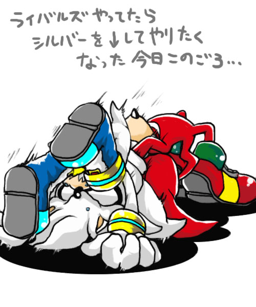 knuckles the echidna and silver the hedgehog (sonic the hedgehog (series) and etc) created by urahyu