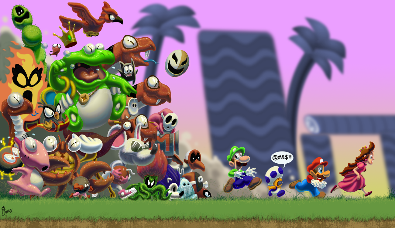 fryguy, princess peach, wart, clawgrip, tryclyde, and etc (super mario bros. 2 and etc) created by the-nostalgia-runs
