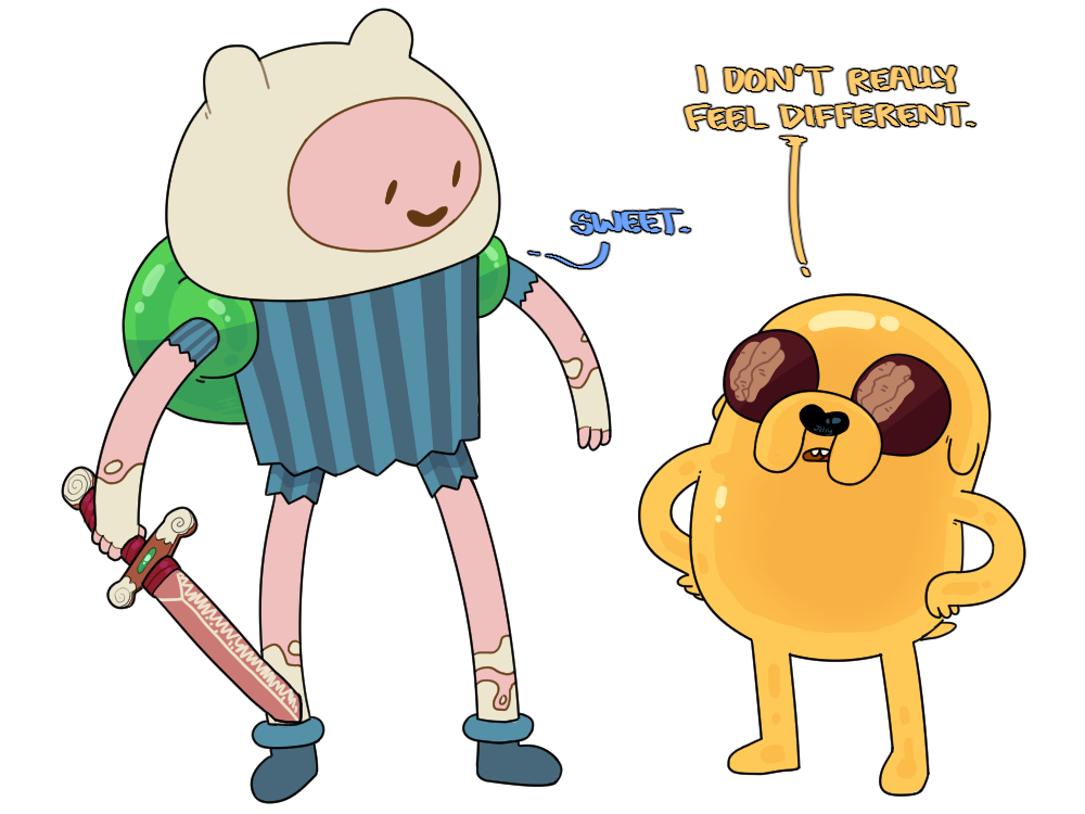 finn the human and jake the dog (cartoon network and etc) created by discount-supervillain
