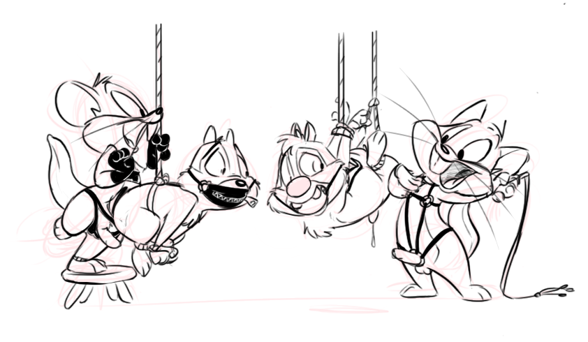 chip, dale, mac, and tosh (warner brothers and etc) created by ishoka