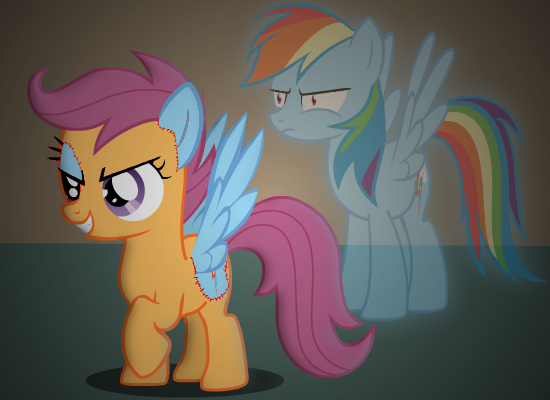 rainbow dash and scootaloo (friendship is magic and etc) created by sufferingsweetiebelle