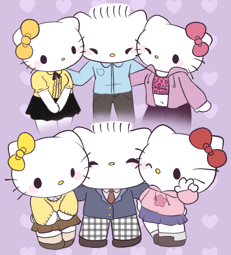 dear daniel, hello kitty, and mimmy white (hello kitty (series) and etc) created by touboutenshi