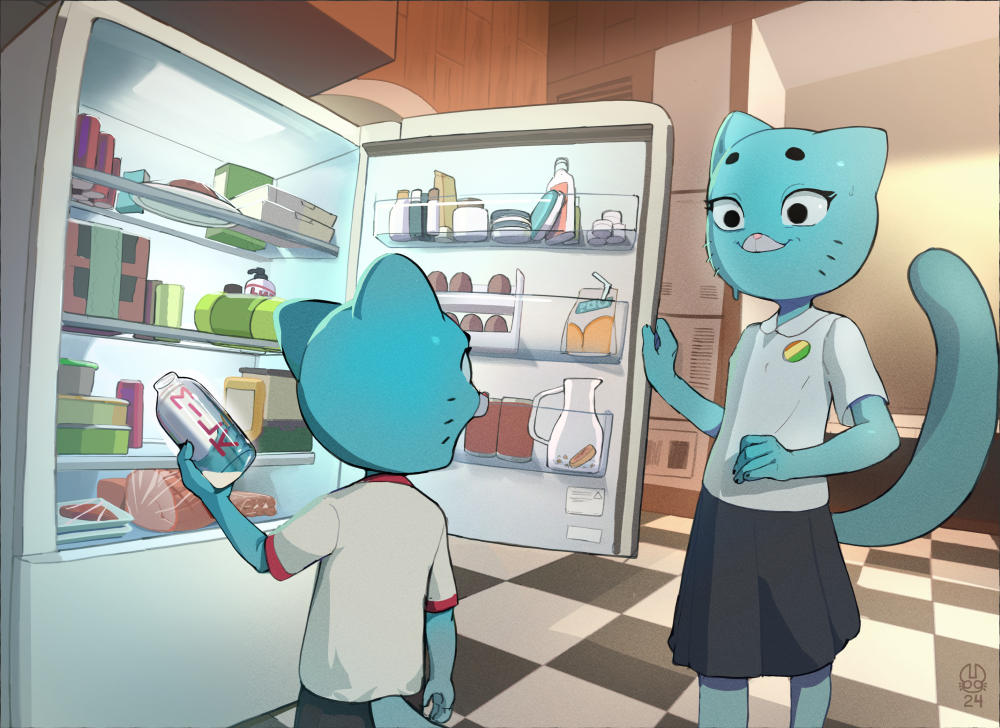 gumball watterson and nicole watterson (the amazing world of gumball and etc) created by matchattea