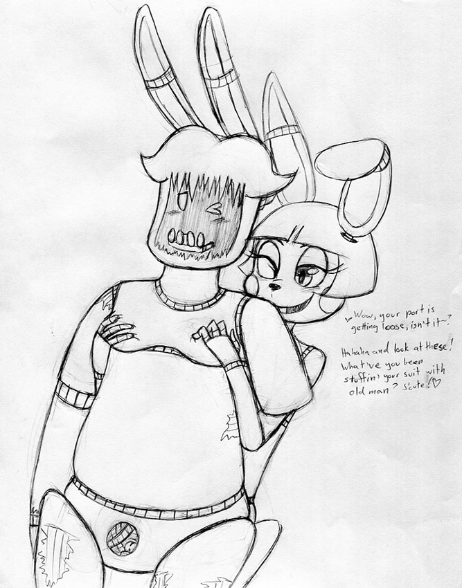 toy bonnie and withered bonnie (five nights at freddy's 2 and etc) created by inkyfrog