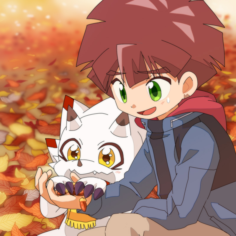 gammamon and hiro amanokawa (digimon ghost game and etc) created by hamu ym