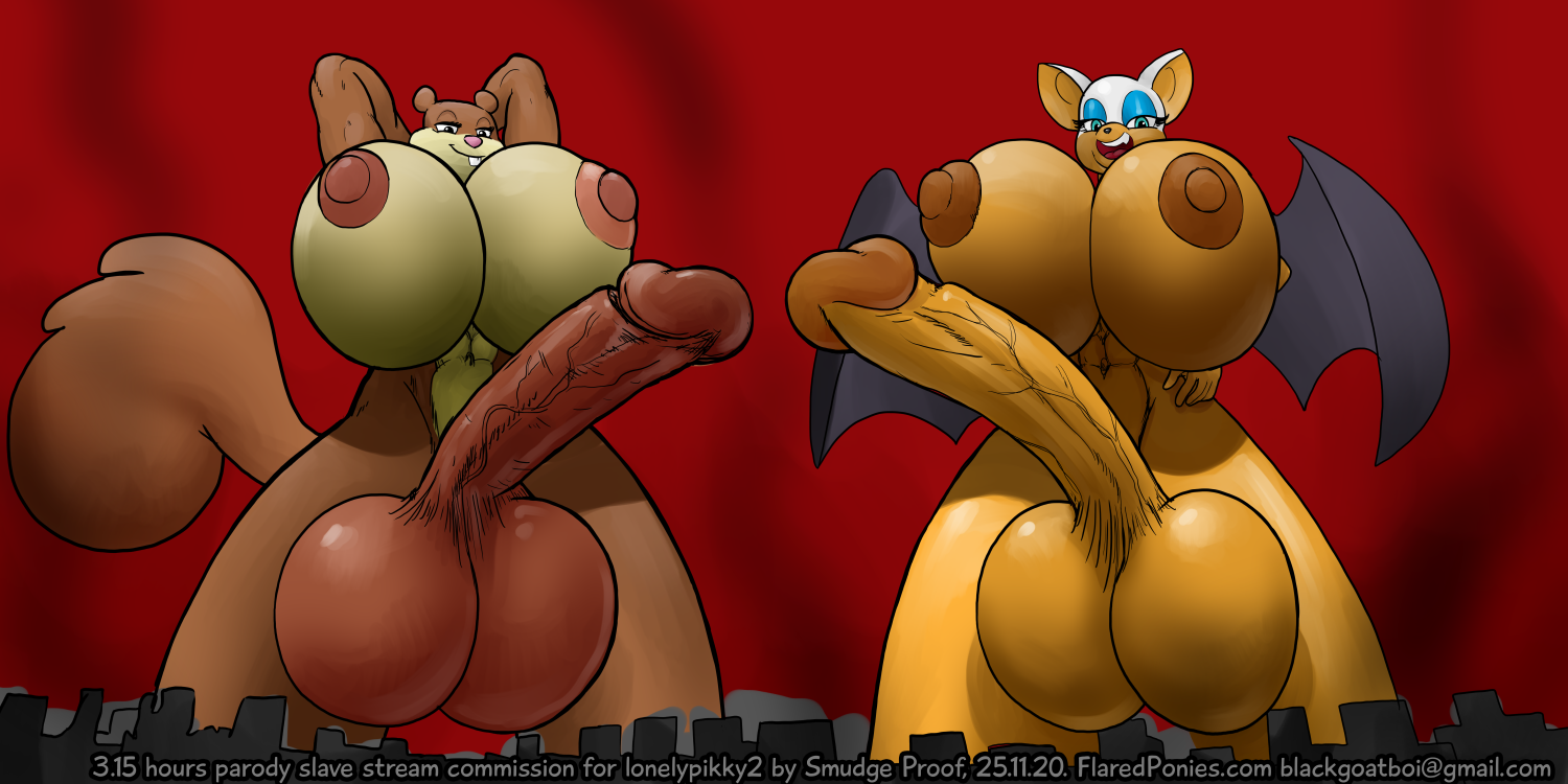 rouge the bat and sandy cheeks (sonic the hedgehog (series) and etc) created by smudge proof