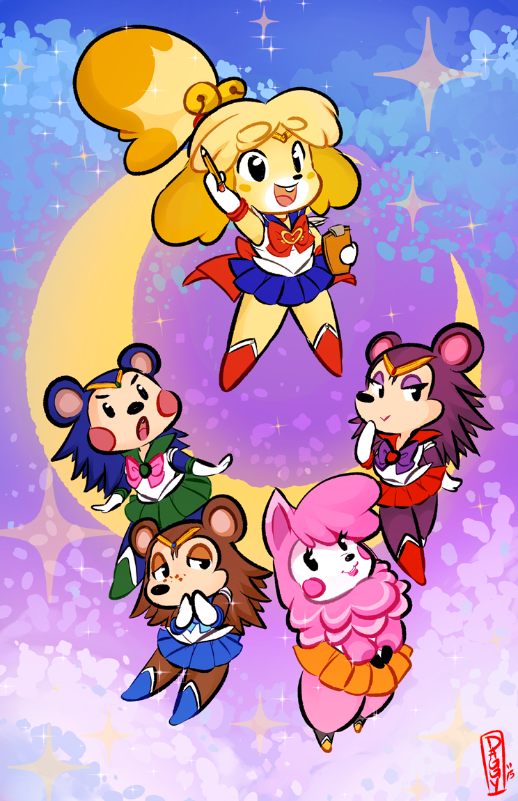 isabelle, reese, sailor moon, sailor jupiter, sailor mercury, and etc (sailor moon (series) and etc) created by luvon