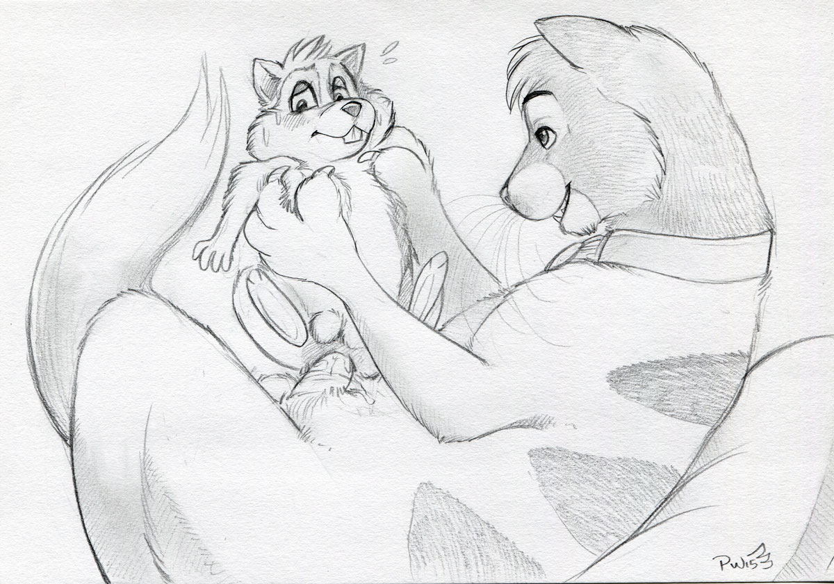 chip and oliver (chip 'n dale rescue rangers and etc) created by paper-wings