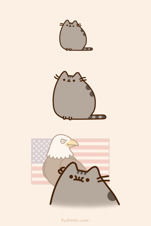 american eagle and pusheen (pusheen and friends) created by pusheen corp