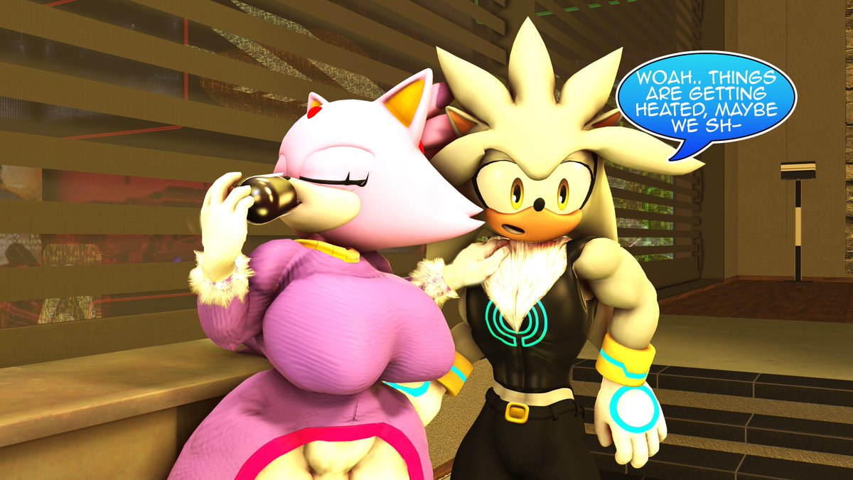 blaze the cat and silver the hedgehog (sonic the hedgehog (series) and etc) created by rocketspuff
