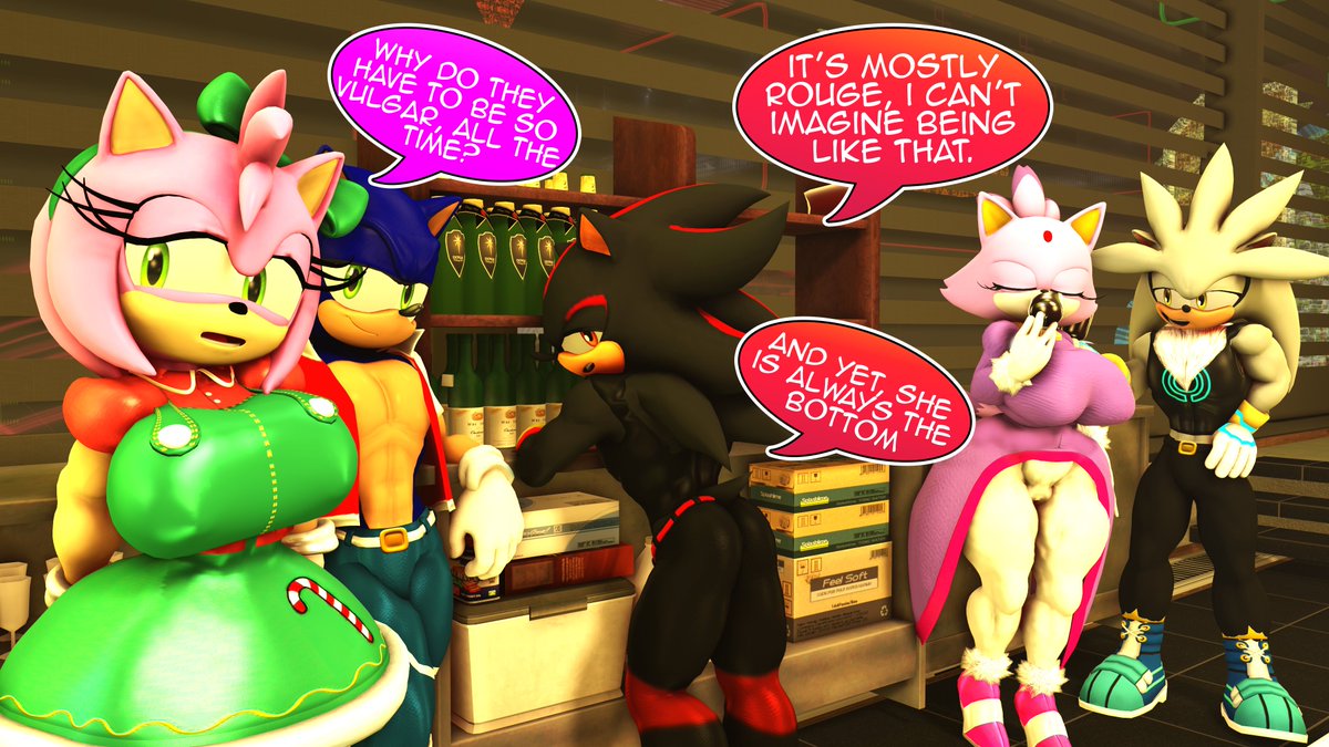 amy rose, blaze the cat, shadow the hedgehog, silver the hedgehog, and sonic the hedgehog (sonic the hedgehog (series) and etc) created by rocketspuff