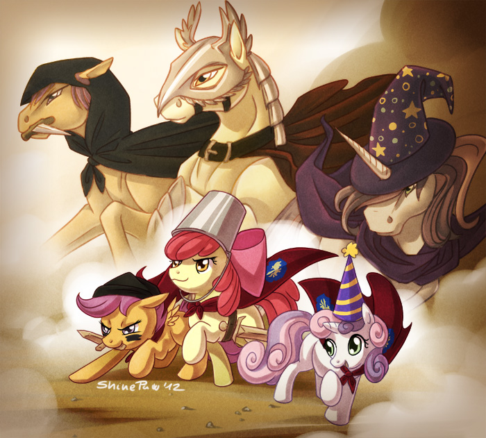 apple bloom, cutie mark crusaders, scootaloo, and sweetie belle (friendship is magic and etc) created by shinepaw