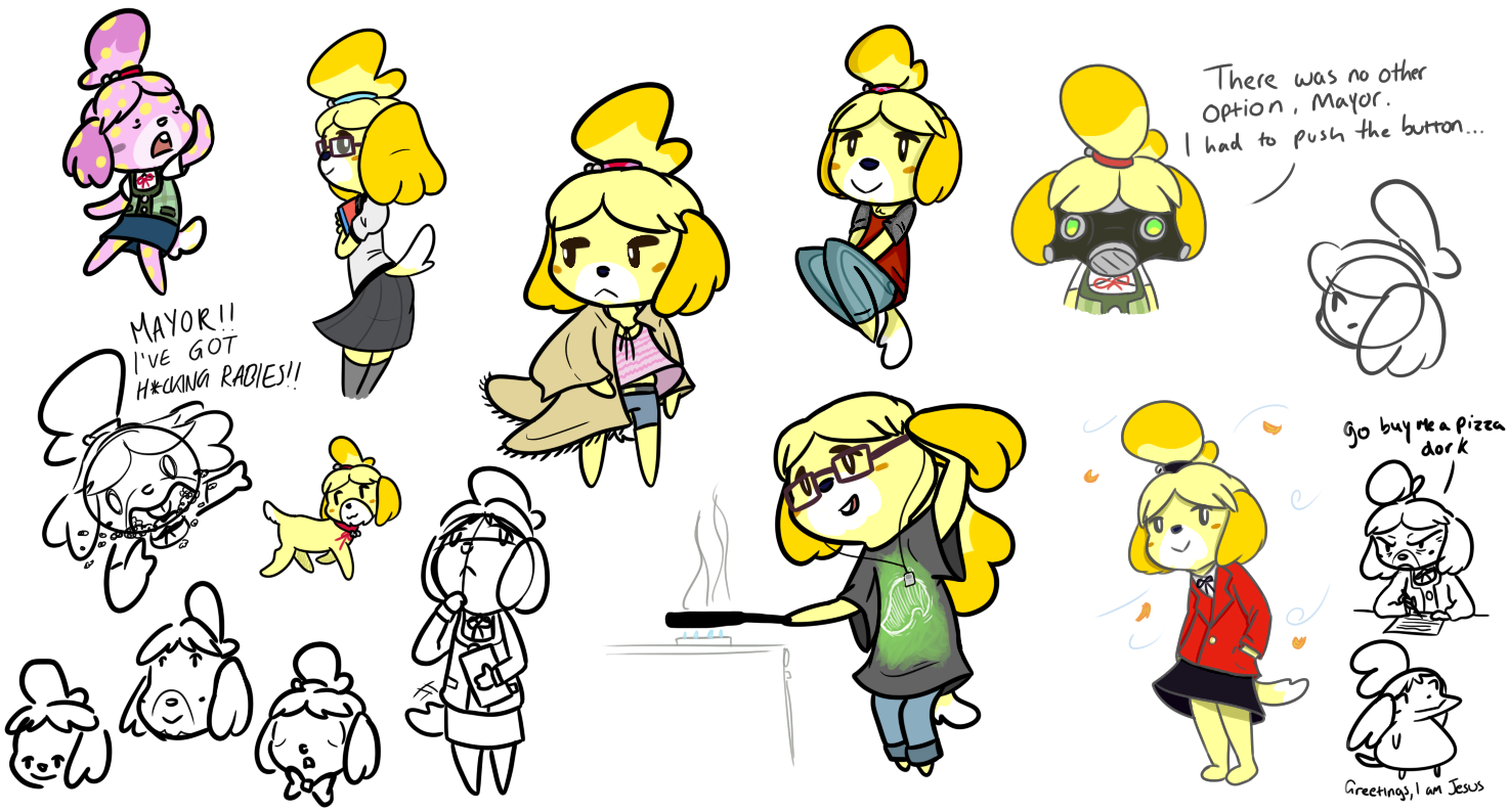 isabelle (animal crossing and etc) created by cookieboy011