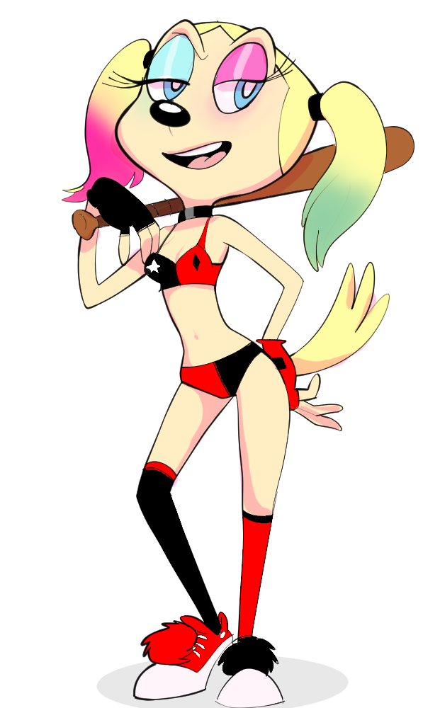 brandy harrington and harley quinn (brandy and mr. whiskers and etc) created by fluffy (artist)