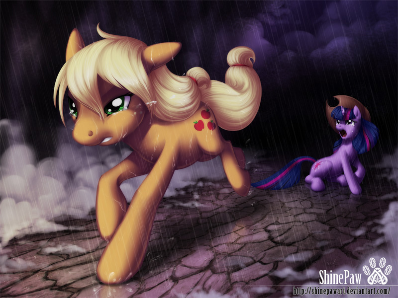 applejack and twilight sparkle (friendship is magic and etc) created by shinepaw