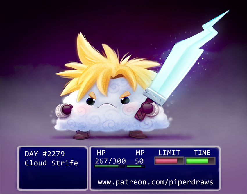 cloud strife (final fantasy vii and etc) created by piper thibodeau