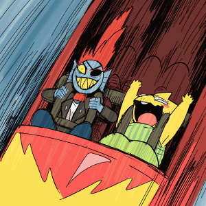 alphys and undyne (undertale (series) and etc) created by bon feather