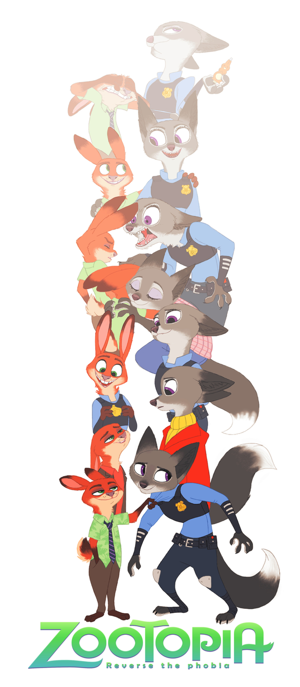 judy hopps and nick wilde (zootopia and etc) created by vampiremeerkat