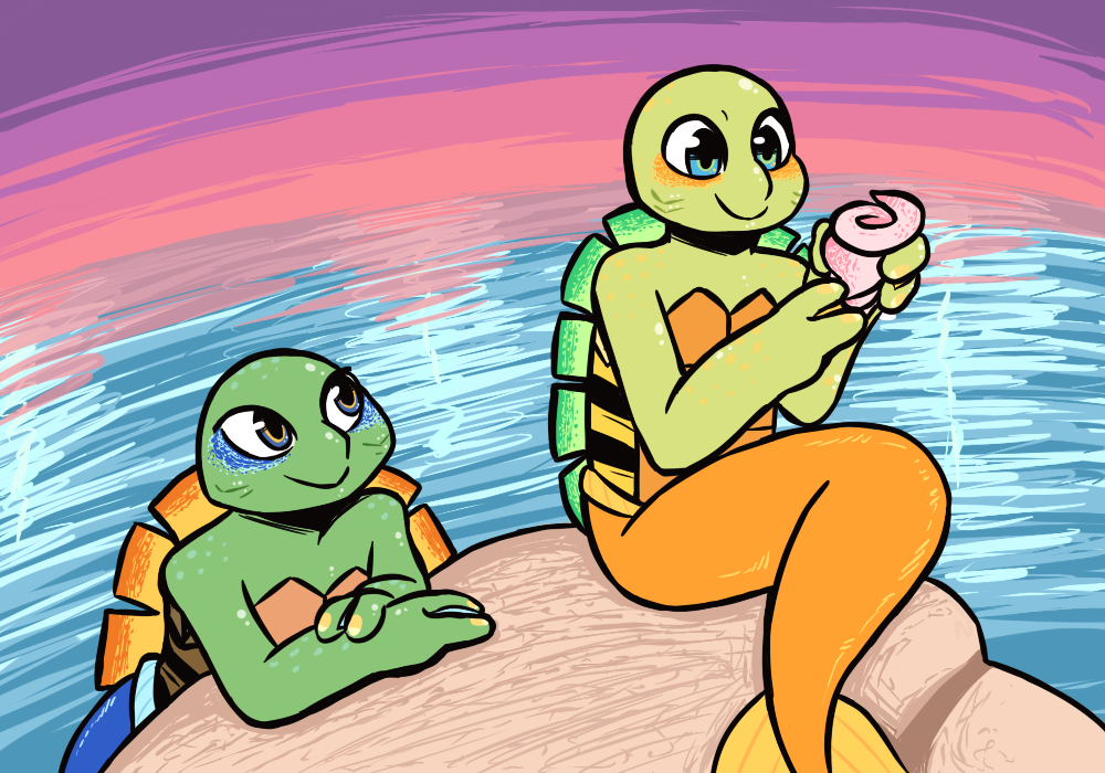 leonardo and michelangelo (teenage mutant ninja turtles) created by inkyfrog