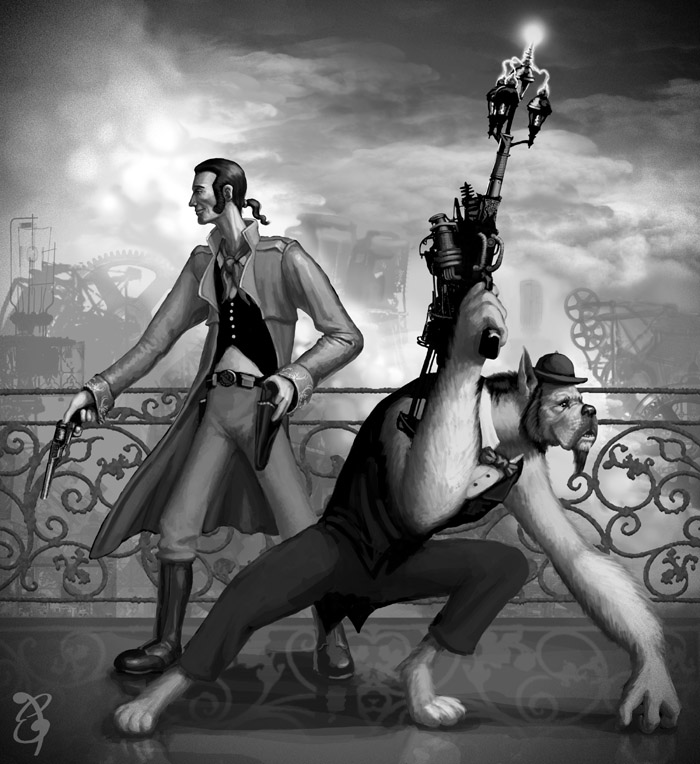 chewbacca and han solo (star wars) created by eric poulton