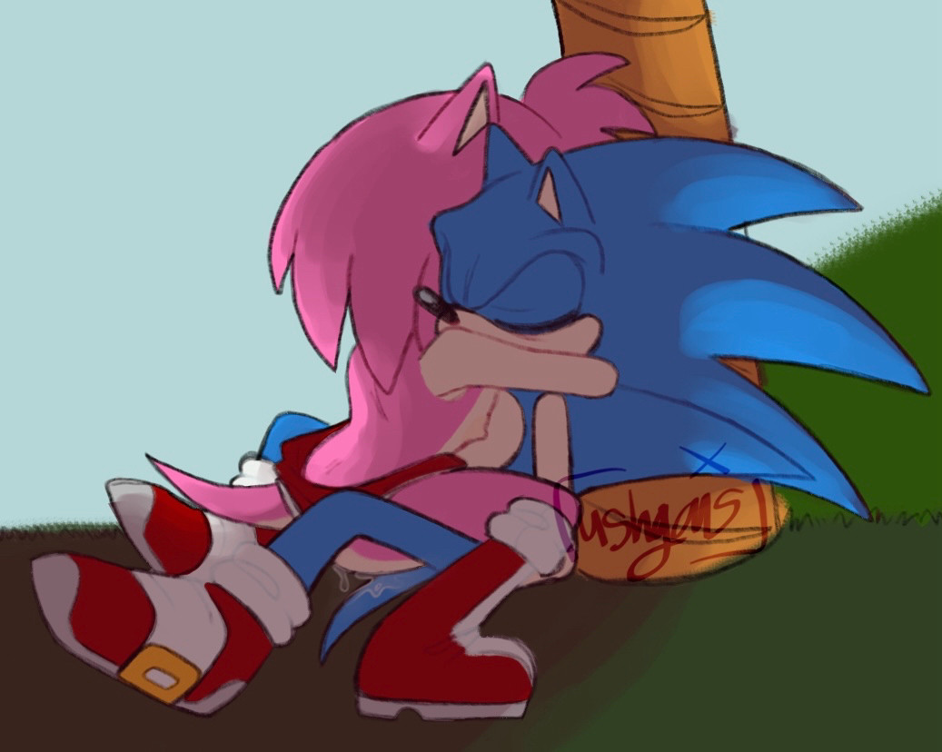 amy rose and sonic the hedgehog (sonic the hedgehog (series) and etc) created by ushgans