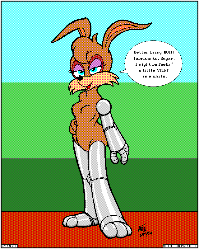 bunnie rabbot (sonic the hedgehog (archie) and etc) created by wdf
