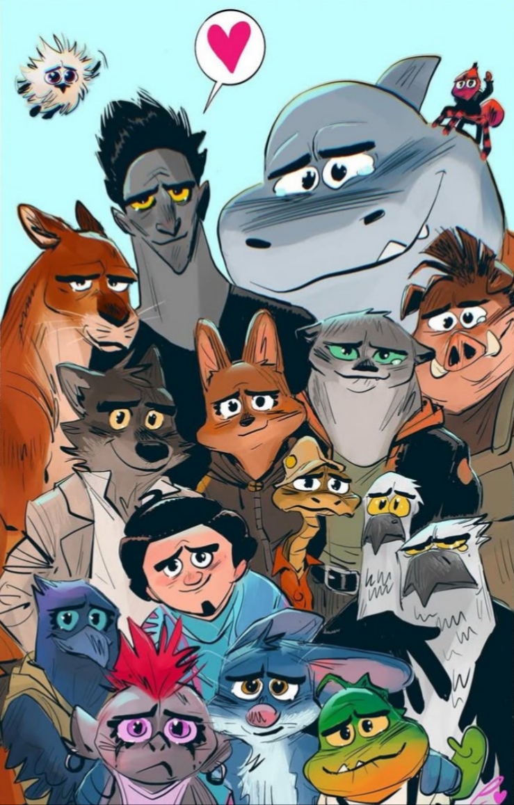 pitch black, ms. tarantula, kitty kat, mr. shark, mr. snake, and etc (boo: bureau of otherworldly operations and etc) created by pierreperifel