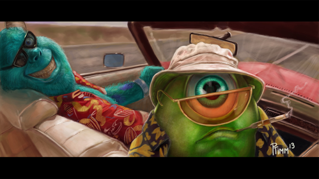 mike wazowski and sulley (fear and loathing in las vegas and etc) created by ptimm