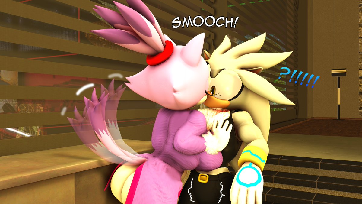 blaze the cat and silver the hedgehog (sonic the hedgehog (series) and etc) created by rocketspuff