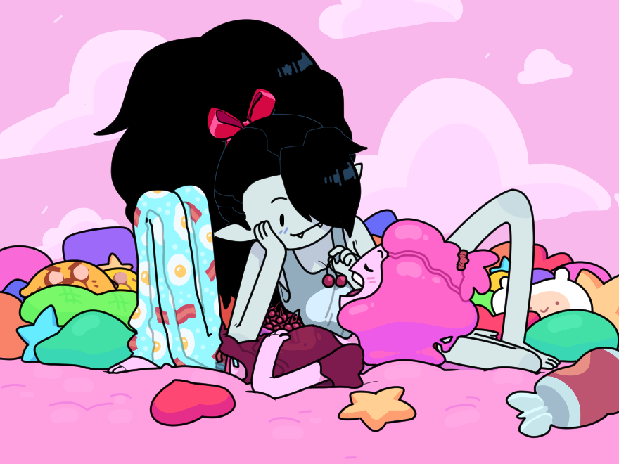 finn the human, jake the dog, jermaine the dog, marceline abadeer, and princess bubblegum (cartoon network and etc) created by discount-supervillain