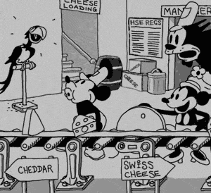 mickey mouse, minnie mouse, and pete (steamboat willie and etc) created by unknown artist