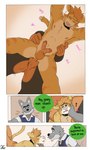 3:5 5_fingers anal anal_penetration anthro balls beard bedroom_eyes blonde_hair blush bodily_fluids brown_body brown_fur canid canine canis chest_tuft chuck_(p_rindustries) clenched_teeth collar collar_only comic dialogue dobermann domestic_cat domestic_dog duo_focus english_text erection eye_contact eyes_closed facial_hair felid feline felis fingers fred_(p_rindustries) from_behind_position fucked_silly fur genitals goatee grey_body grey_fur group hair hand_on_cheek hi_res looking_at_another male male/male mammal narrowed_eyes navel nipples nude p_rindustries penetration penile penile_penetration penis_in_ass pinscher seductive sex smile smirk sound_effects standing_doggystyle striped_body striped_fur stripes sweat tabby_cat tan_body tan_fur teeth text thrusting trio tuft white_beard white_facial_hair will_(p_rindustries) wolf