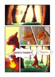 bodily_fluids charmeleon comic crying darrow0 english_text fire forest generation_1_pokemon generation_2_pokemon hi_res nintendo plant pokemon pokemon_(species) quilava speech_bubble tears text tree yuel