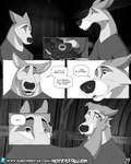 anthro cabin canid canine canis caressing_face comic dialogue domestic_dog duo hi_res inside love male male/male male_anthro mammal misterstallion onomatopoeia ring_(jewelry) romantic smile sound_effects speech_bubble text wolf