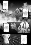 absurd_res bone cloud club_(weapon) comic digital_media_(artwork) efradraws english_text feathers hi_res melee_weapon monochrome mountain northwind_(efradraws) shield skull speech_bubble text weapon