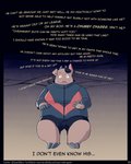 2020 4:5 anthro basil_(mikrogoat) belly bottomwear clothed clothing comic domestic_pig english_text fully_clothed hi_res humanoid_hands male mammal mikrogoat overweight overweight_anthro overweight_male shorts sitting solo suid suina sus_(pig) text url