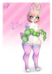 absurd_res anal_beads anthro big_butt blue_eyes bodily_fluids breasts butt challenge clothed clothing colored digital_drawing_(artwork) digital_media_(artwork) exhibitionism female fur hi_res lagomorph leporid mammal ncize nervous_sweat pink_body pink_fur rabbit sex_toy skimpy small_breasts solo sweat