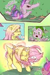 2:3 blood blue_background blue_hair blue_tail blush bodily_fluids branch butt cold-blooded-twilight comic cutie_mark dialogue dragon english_text equid equine eyebrows eyes_closed faceplant falling feathers female feral flower flowing_hair fluttershy_(mlp) folded_wings friendship_is_magic fur genital_fluids grass green_background green_eyes hair hasbro hi_res hidden_eyes hooves horn humor leaking male mammal multicolored_hair multicolored_tail my_little_pony mythological_creature mythological_equine mythological_scalie mythology nosebleed pegasus pink_eyebrows pink_hair pink_tail plant purple_body purple_fur purple_hair purple_scales purple_tail pussy_juice_leaking quadruped rock sad scales scalie shaking sharp_teeth shrub simple_background sound_effects spike_(mlp) surprise tail tears teeth text tied_hair tripping twilight_sparkle_(mlp) unicorn vaginal_fluids white_flower wings yellow_background yellow_body yellow_feathers yellow_flower yellow_fur yellow_wings