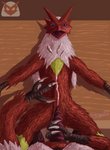 absurd_res ambiguous_gender anthro avian blaziken bodily_fluids cum duo first_person_view generation_3_pokemon genital_fluids genitals hi_res male male/ambiguous masturbation nintendo penile penile_masturbation penis pokegontc pokemon pokemon_(species) solo_focus