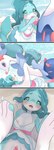 absurd_res anthro beach blissful_mouth blue_body blue_eyes blue_hair blush brand_new_animal breasts censored cetacean clothed clothing dolphin dripping_contour duo erection eye_contact female feral first_person_view from_behind_position generation_7_pokemon genitals hair hi_res imminent_sex interspecies looking_at_another lying male male/female male_on_top mammal marine mosaic_censorship motion_lines mounting nina_flip nintendo nipples oceanic_dolphin on_back on_top open_mouth oral oral_penetration path_lines penetration penis pinned pokemon pokemon_(species) pokephilia primarina prrrrrrmine pussy sand seaside sequence sex studio_trigger tapering_penis three_frame_image three_frame_sequence toothed_whale water