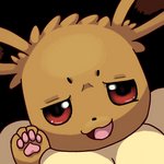 1:1 4_toes alpha_channel ambiguous_gender brown_body brown_ears brown_fur eevee feet feral fur generation_1_pokemon mklxiv neck_tuft nintendo no_sclera open_mouth open_smile pawpads paws pink_eyes pokemon pokemon_(species) quadruped reaction_image smile smug solo tan_body tan_fur toes tuft