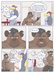 3:4 andromorph anthro anthro_on_anthro avian backwards_baseball_cap backwards_hat balls baseball_cap bear bird blush butt cheech clothed clothing comic curt_(rainyatsu) dialogue english_text erection genitals group hat headgear headwear hi_res humanoid_genitalia humanoid_penis hyena intersex male male/male mammal muscular muscular_male nipples notched_ear nude pecs penis polar_bear pussy rain-yatsu red_clothing red_headwear speech_bubble spotted_hyena text topless trans_(lore) trans_man_(lore) undressing ursine