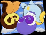 2020 2_tails alpha_channel anthony_(psychofloatzel) belly big_belly big_tail buizel cloud dustin_dreen floating floatzel generation_4_pokemon hi_res huge_belly huge_tail hyper hyper_belly hyper_inflation hyper_tail inflation multi_tail nintendo pokemon pokemon_(species) simple_background spherical_inflation stormysune tail transparent_background