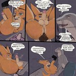 1:1 anthro aroused balls butt canid canine circumcised clothed clothing comic dialogue diaper diaper_change diaper_fetish duo english_text erection feces feces_in_ass feces_on_body feces_on_butt feces_pile fennec_fox fox genitals hi_res kurtis496 legs_up leopard_seal male male/male mammal marine partially_clothed penis pinniped seal smelly soiled soiled_diaper spanish_text speech_bubble text true_fox unclean_diaper used_diaper wiping wiping_butt