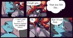 absurd_res anthro breast_play breasts comic dewott dialogue duo english_text fattmana female generation_5_pokemon hi_res kissing larger_female male male/female mating_hotel nintendo pokemon pokemon_(species) sex size_difference text titfuck zoroark