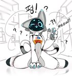 Rating: q
ID: 3737100
Date: 2022-12-07 08:51:39 -0500
Status: active
Score: 670
ambiguous_gender anthro anthrofied bellabot blue_claws blush bodily_fluids carrefour claws cybork domestic_cat english_text felid feline felis fur hand_over_crotch hi_res interrobang kerfus korean_text looking_at_viewer machine mammal navel nude on_ground one_eye_closed open_mouth pawpads pudu_robotics robot robot_anthro screen screen_face smile solo sweat sweatdrop text white_body yong_yong_yeee post #3737100