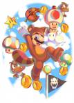 1-up_mushroom animal_costume black_eyes blue_eyes brown_body brown_skin clothing cloud coin costume flag flagpole fungus goal_pole_(mario) gold_(metal) gold_coin goomba hi_res human lakitu's_cloud mammal mario mario_bros mushroom nintendo pole power-up red_body red_skin star super_leaf super_mario_3d_land super_mushroom super_star tail_goomba tanooki_mario tanuki_costume tanuki_leaf tanuki_mario toad_(mario) ultimatesol white_body white_skin