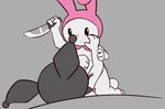 Rating: s
ID: 5640435
Date: 2025-06-13 21:25:46 -0400
Status: active
Score: 10
absurd_res anthro attack barefoot clothing duo e254e feet female fight fur hi_res hoodie imminent_death kneeling knife kuromi lagomorph leporid mammal my_melody nude onegai_my_melody rabbit sanrio topwear violence white_body white_fur wrestling post #5640435