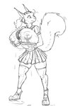 2024 anthro big_breasts black_and_white bodily_fluids breasts clothing collaboration digital_media_(artwork) drakecreator drawpile_(artwork) female hi_res huge_breasts hyper hyper_breasts lactating lactating_through_clothing line_art looking_back mammal milk_puddle millie_(drakecreator) monochrome nickalius rodent school_uniform sciurid sketch solo sweat tagme tree_squirrel uniform wet wet_clothing